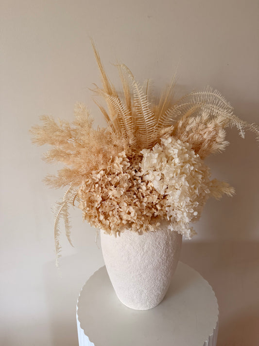 ESTHER Preserved Floral Arrangement in white Mina vase